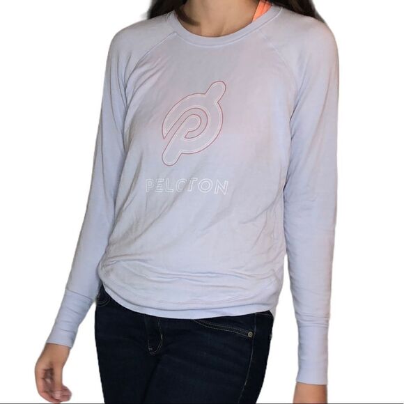 Peloton x Athleta Sweatshirt Light Blue/Periwinkle Sweatshirt Long Sleeve - Picture 1 of 10